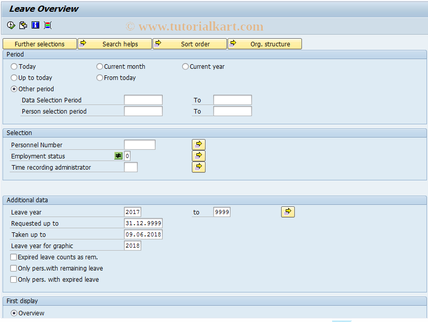 SAP TCode PC00_M99_TLEA - Annual leave listing International