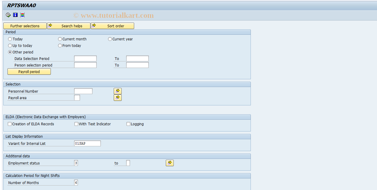 SAP TCode PC00_MO3_TSWA - ELDA Notif. for Heavy Labor Position