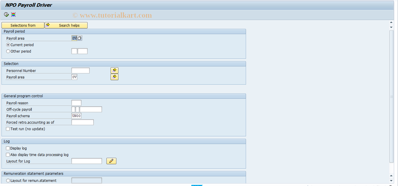 SAP TCode PC00_MUN_CALC - NPO Payroll