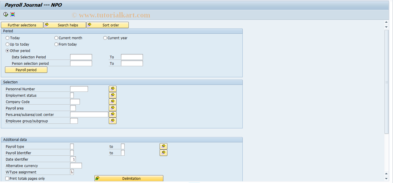 SAP TCode PC00_MUN_CLJN - Payroll Journal --- NPO