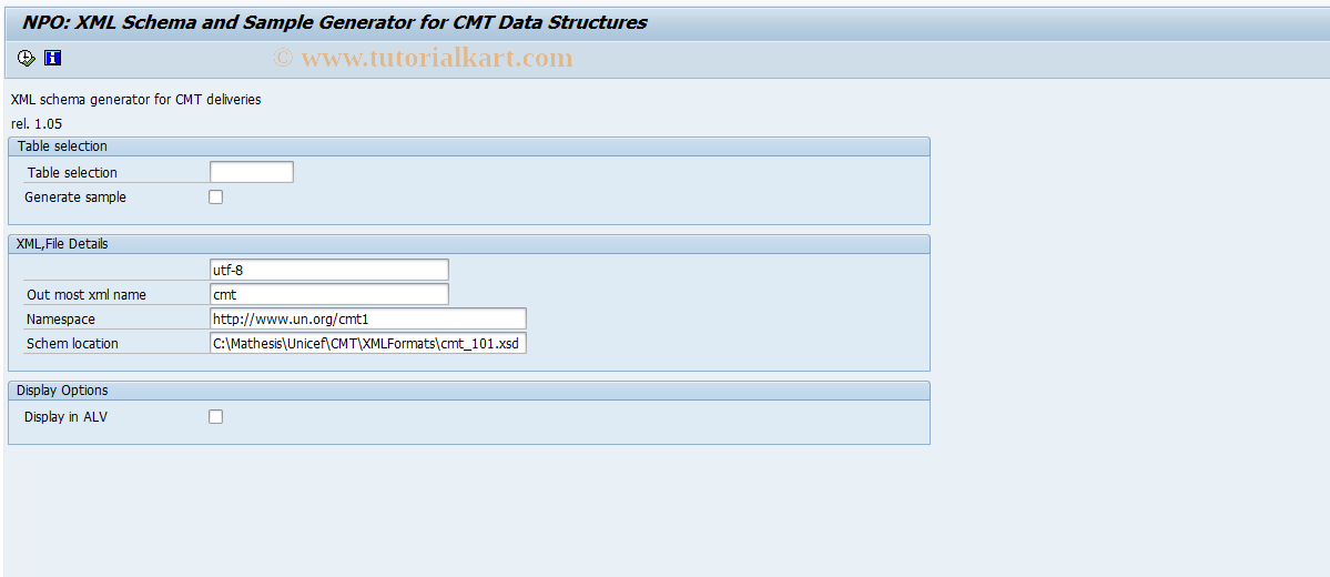 SAP TCode PC00_MUN_SCHGEN - NPO: XML Schema and Sample Generator