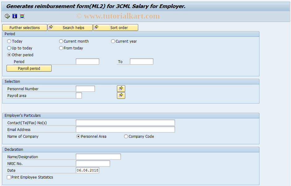 SAP TCode PCOO_M25_C3CL - 3CML Report