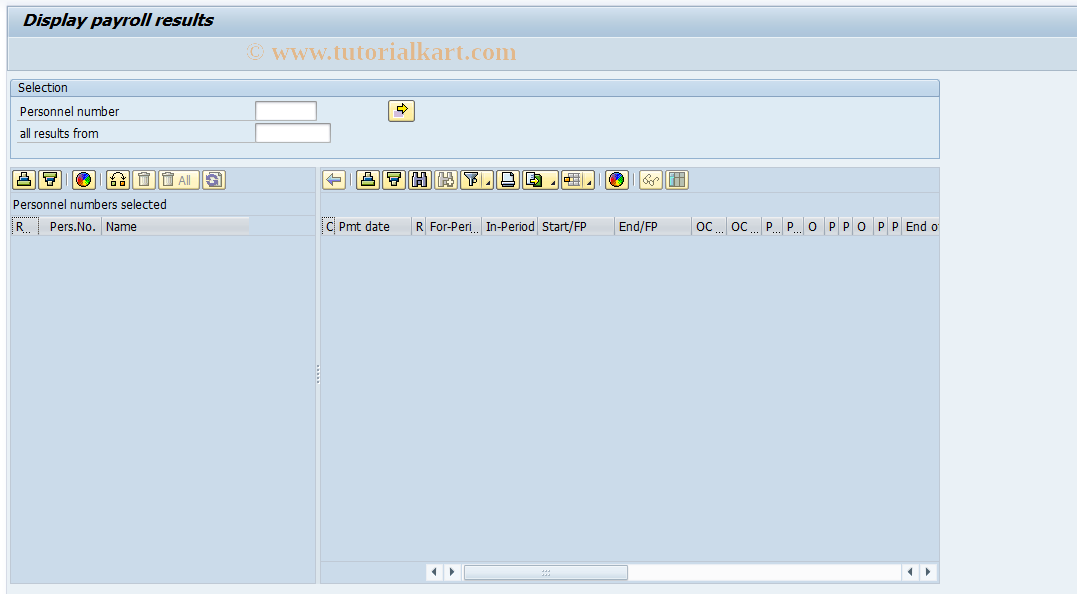 SAP TCode PC_PAYRESULT - Display Payroll Results