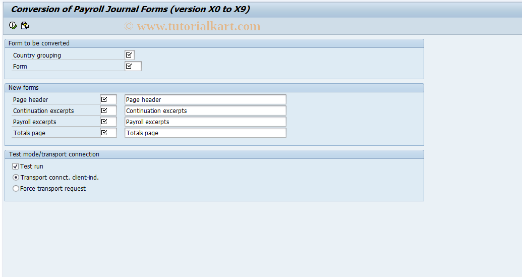 SAP TCode PDFA - Convert payroll journal form