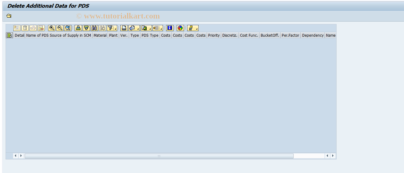 SAP TCode PDS_DEL - Delete Additional PDS Data