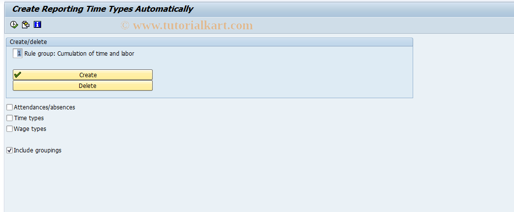 SAP TCode PDW1 - Create reporting time types