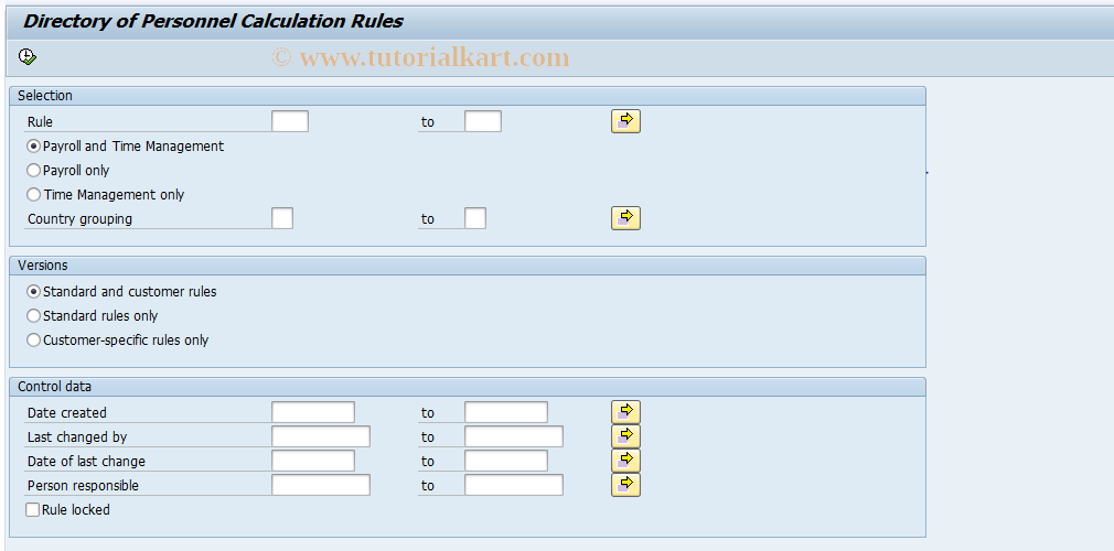 SAP TCode PE02 - HR: Maintain Calculation Rules