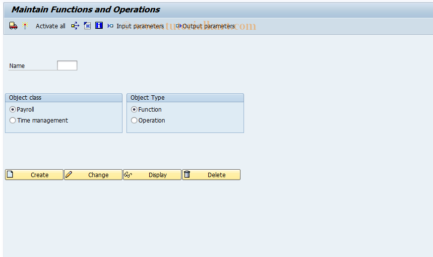 SAP TCode PE04 - Creates Functions and Operations