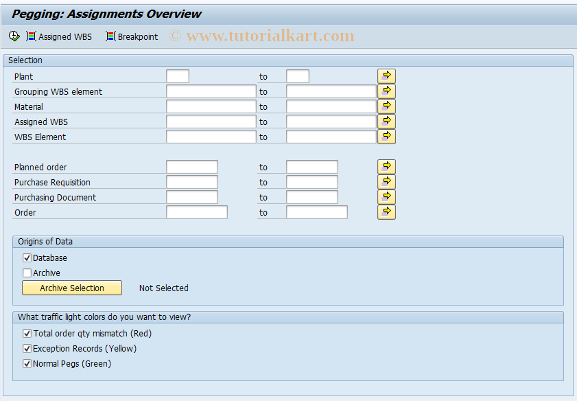 SAP TCode PEG05 - Assignment Overview