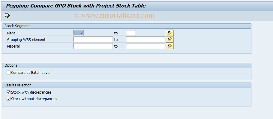 SAP TCode PEG10 - Compare Stock