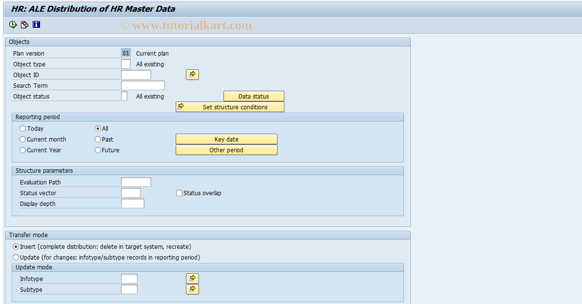 SAP TCode PFAL - HR: ALE Distribution HR Master Data