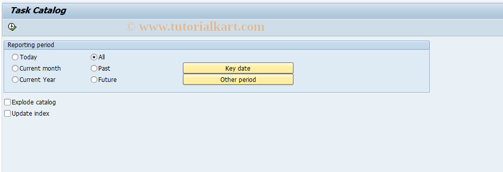 SAP TCode PFCT - Task Catalog