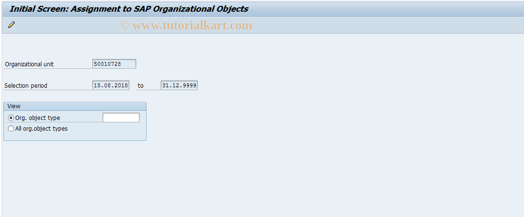 SAP TCode PFOM - Maintain Assignment to SAP Organizational Objs