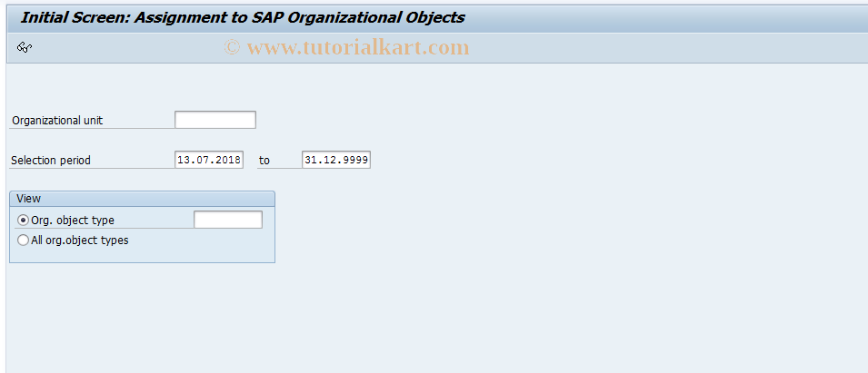 SAP TCode PFOS - Display Assignment to SAP Organizational Objs