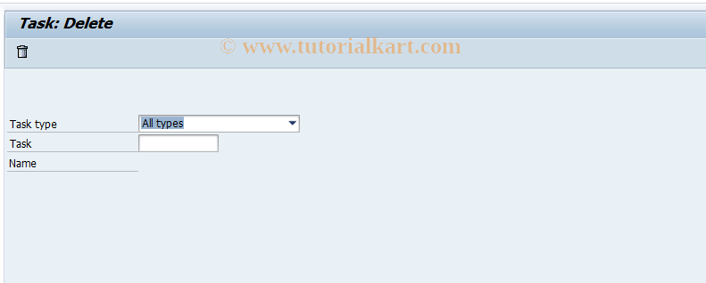 SAP TCode PFTC_DEL - Delete Tasks
