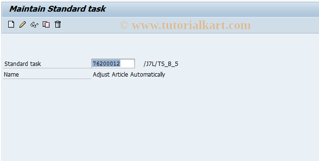 SAP TCode PFTS - Standard Task