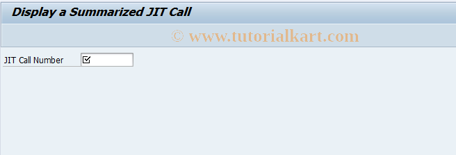 SAP TCode PJ03 - Display JIT Call