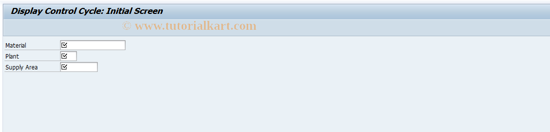 SAP TCode PK03 - Display Control Cycle
