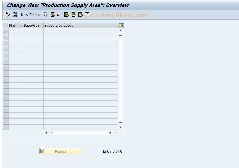 SAP TCode PK05 - PP Maintain Supply Area (Kanban)