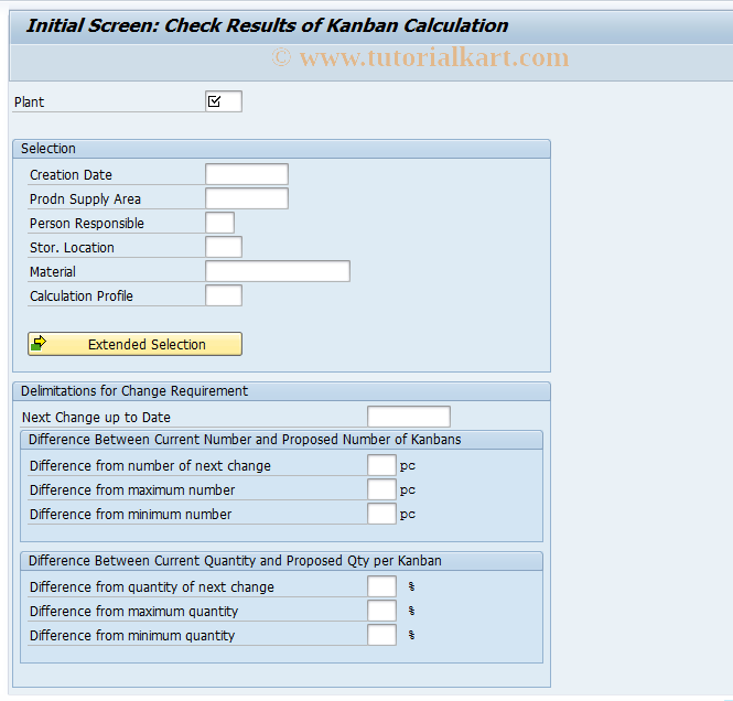 SAP TCode PK08 - Check Kanban Calculation Result