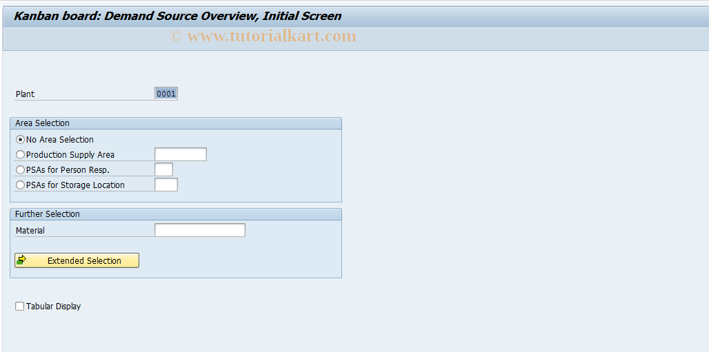 SAP TCode PK13 - Kanban Board: Demand Source View