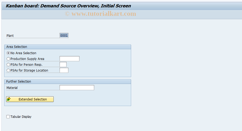 SAP TCode PK13N - Kanban Board: Demand Source View