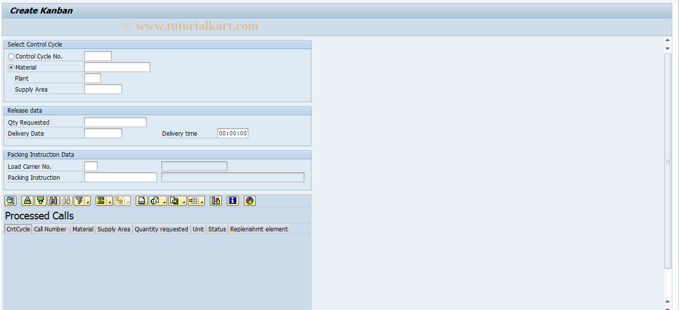 SAP TCode PK23 - Manual Kanban Creation