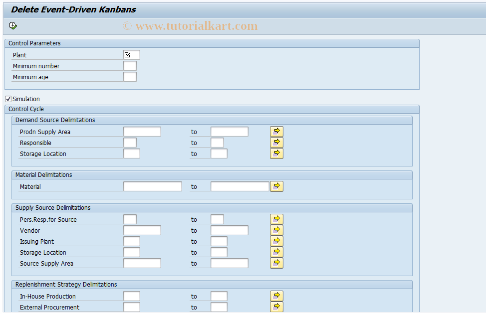 SAP TCode PK23L - Delete Kanbans Automatically