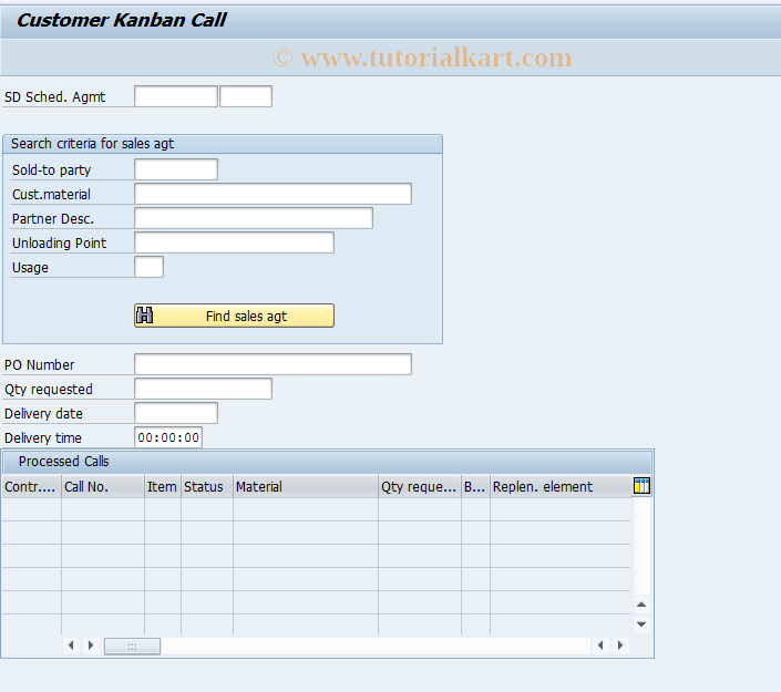 SAP TCode PK24 - Enter Customer KANBAN Call