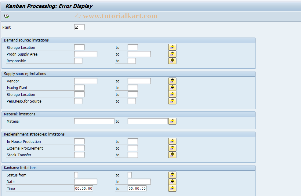 SAP TCode PK50 - Display Errors: Kanban