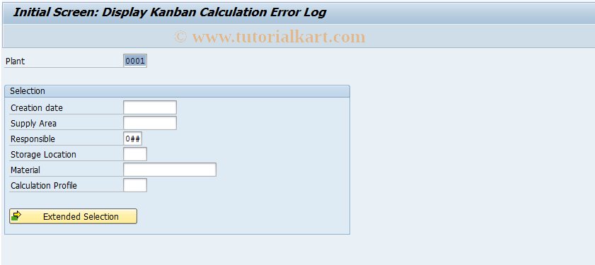 SAP TCode PK52 - Kanban Calculation Error Log