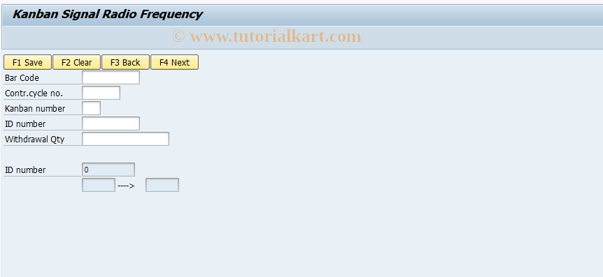 SAP TCode PKRF22 - Quantity Signal with Radio Frequency