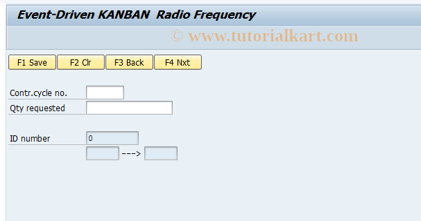 SAP TCode PKRF23 - Event-Driven KANBAN Radio Frequency