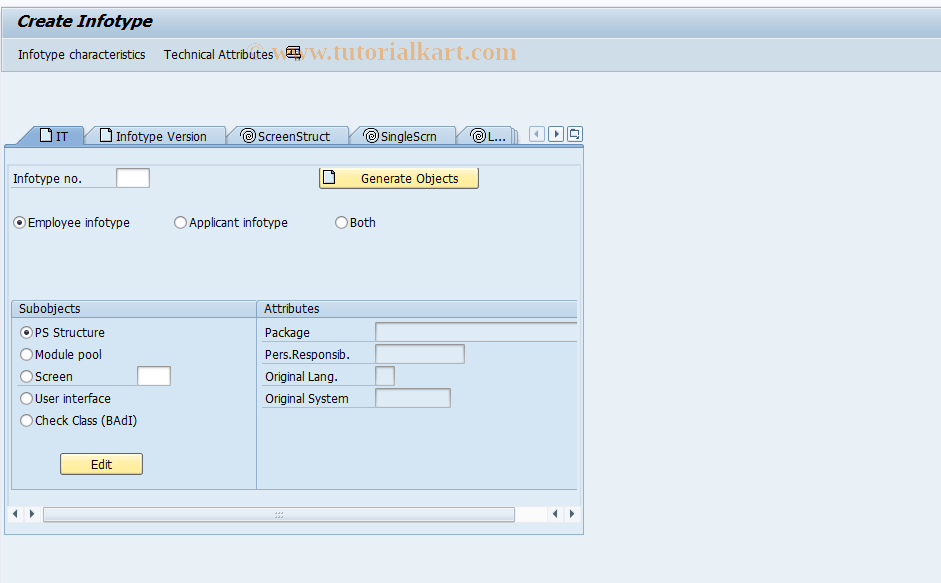 SAP TCode PM01 - Enhance Infotypes