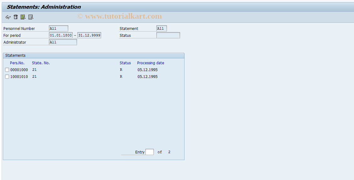 SAP TCode PM13 - Statements - Print