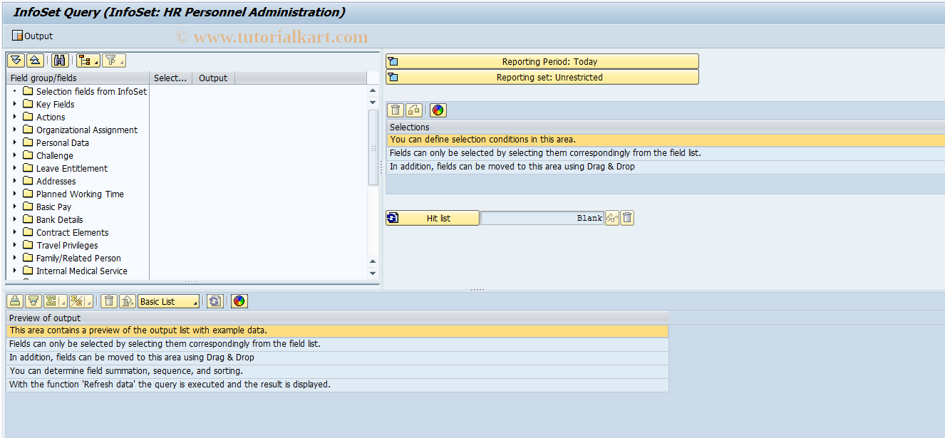 SAP TCode PMAH - HR-FPM: Access Ad Hoc Query