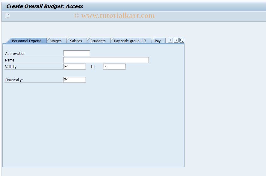 SAP TCode PMBC - Create Overall Budget