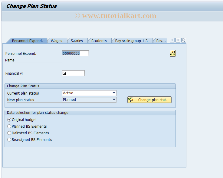 SAP TCode PMBP - Change Plan Status