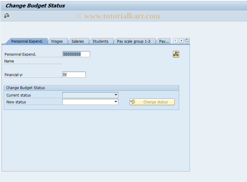 SAP TCode PMBS - Change Budget Status