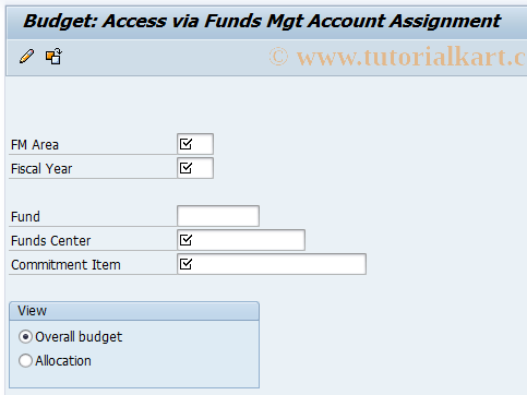 SAP TCode PMFM - Access HR-PFM via FM Account Assgmt