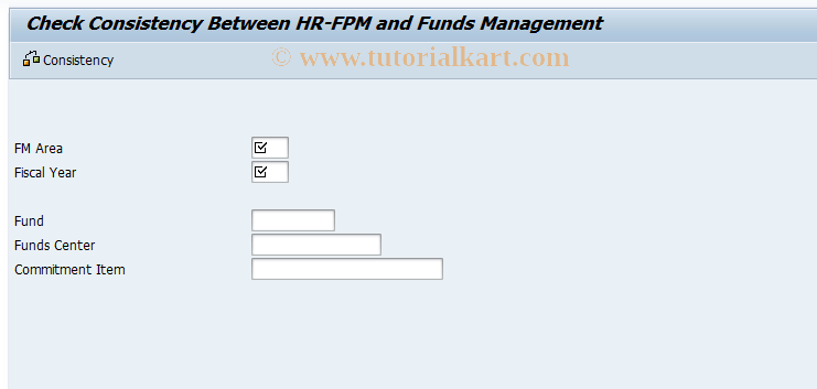 SAP TCode PMIC - Consistency check with Funds Management 