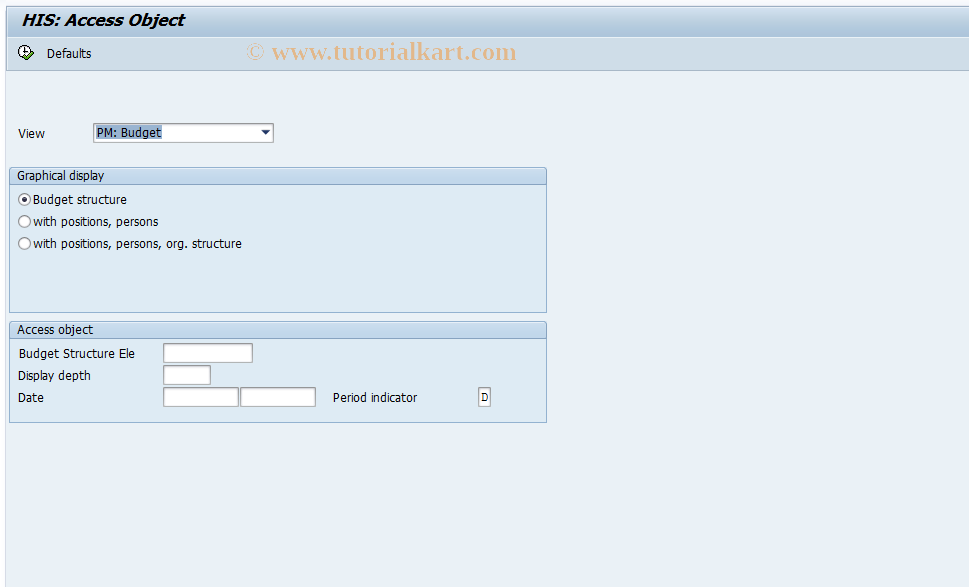 SAP TCode PMIS - HIS for HR-FPM