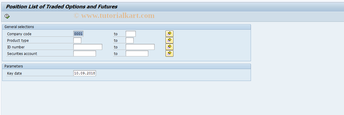 SAP TCode PMOF - Position List: Listed Options/Fut.