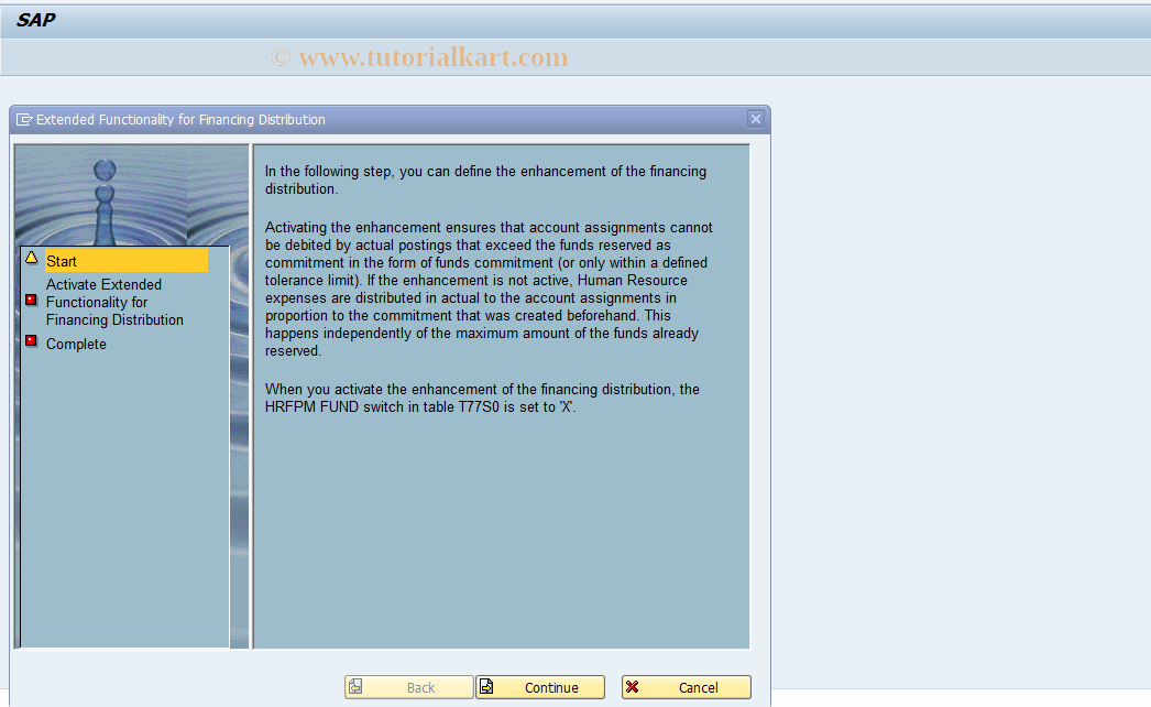 SAP TCode PMWIZ006 - Enhanced Financing Distribution