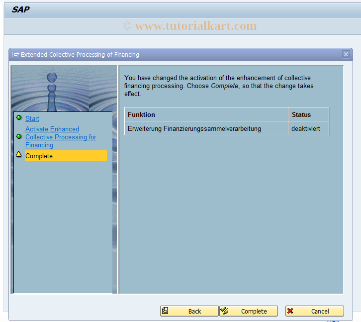 SAP TCode PMWIZ007 - Collective Processing of Financing