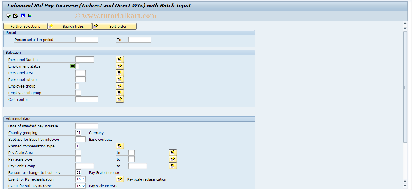 SAP TCode PNZ5 - Pay Scale Inc. Extended NewZealand