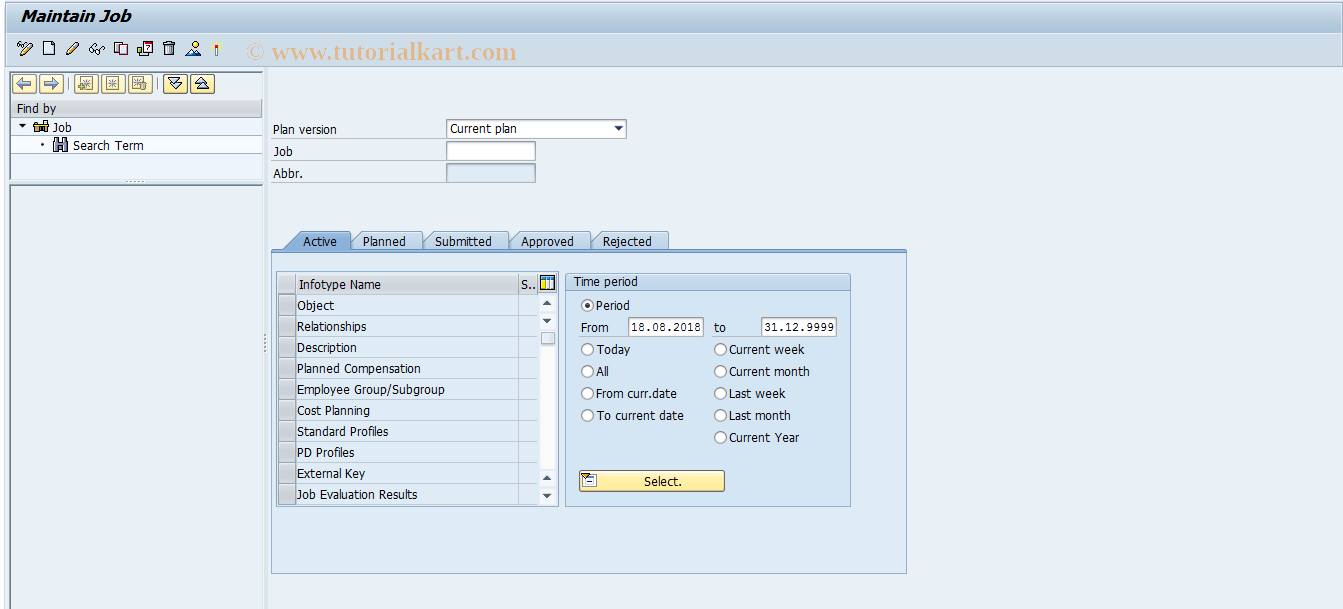 SAP TCode PO03 - Maintain Job