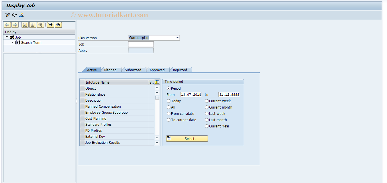 SAP TCode PO03D - Display Job