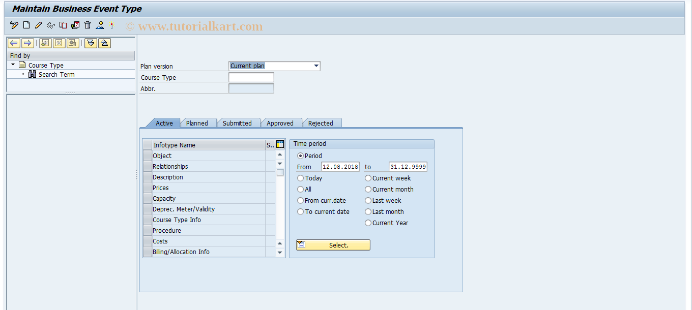 SAP TCode PO04 - Maintain Business Event Type