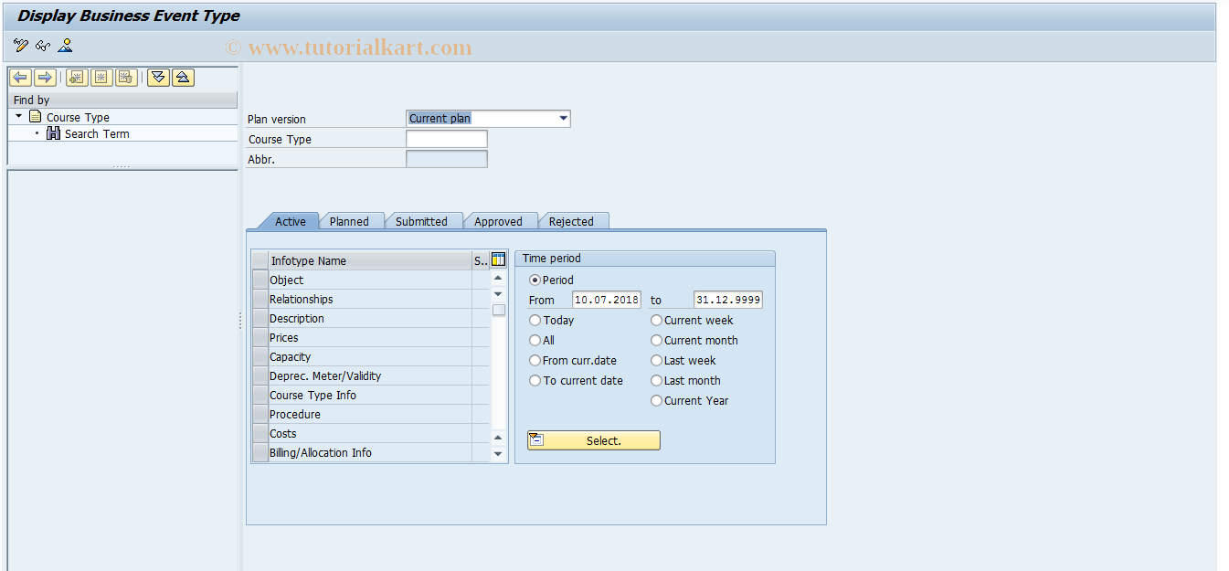 SAP TCode PO04D - Display Business Event Type